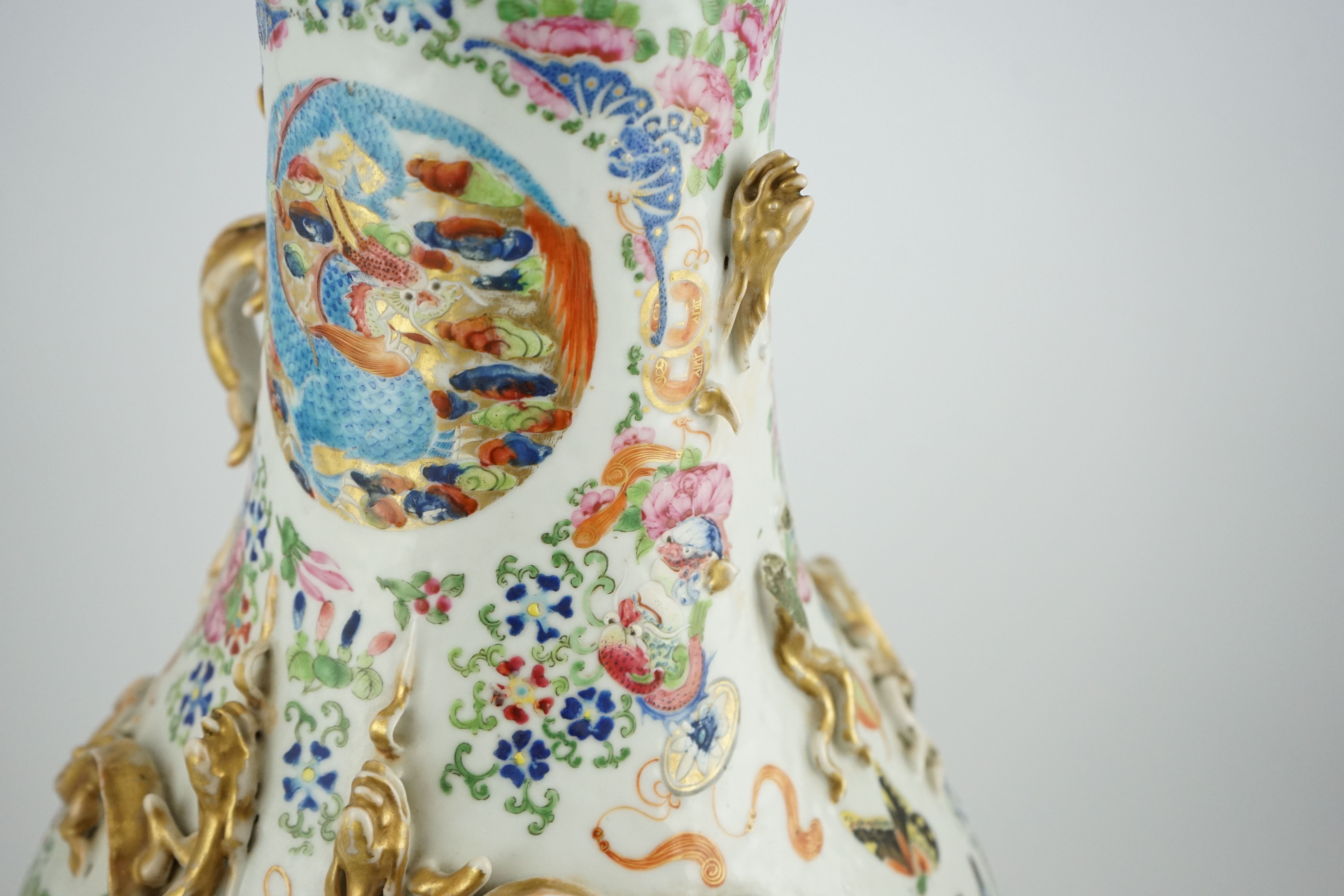 A large Chinese famille rose ‘beasts’ vase, mid 19th century